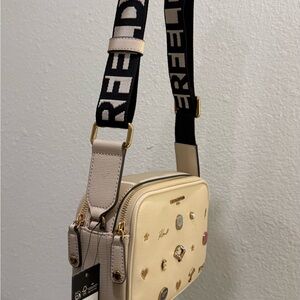 Karl Lagerfeld Beige Crossbody Bag with Embellishments